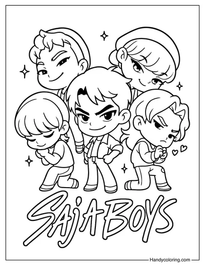 Chibi Saja Boys Posing