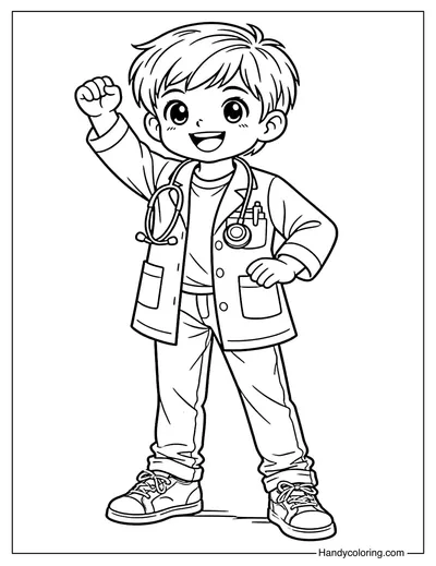 Child Dream Doctor Coloring Page