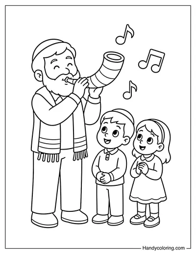 Children Listening to the Shofar