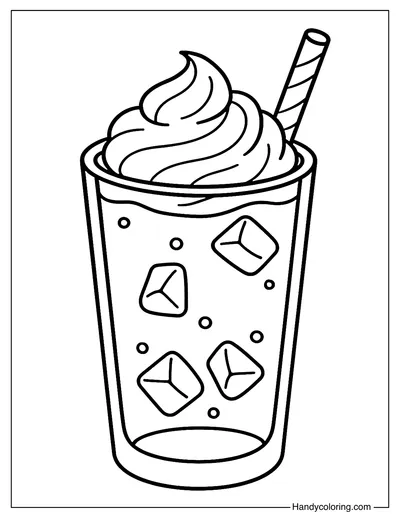 Chilled Coconut Latte Coloring Page