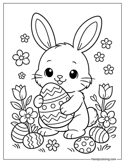 Chocolate Bunny Treat Coloring Page