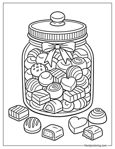 Chocolate Candy Jar Coloring Page