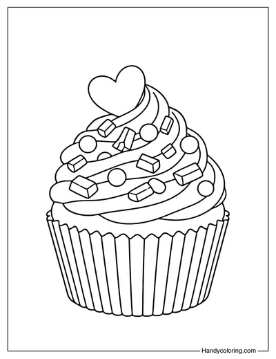 Chocolate Cupcake Treat Coloring Page