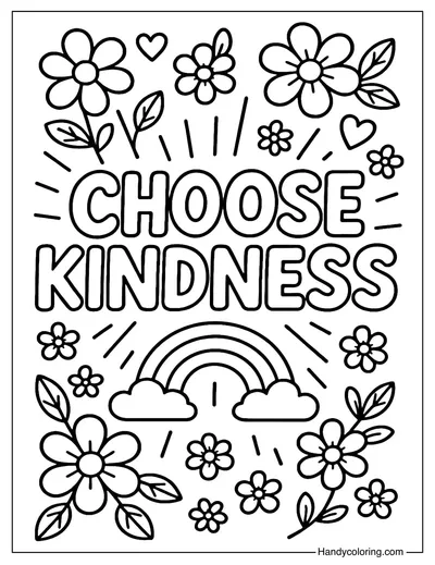 Choose Kindness Coloring Page