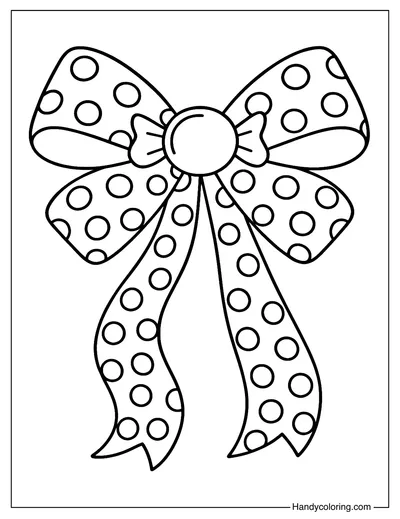 Christmas Bow Coloring Page Candy Dot