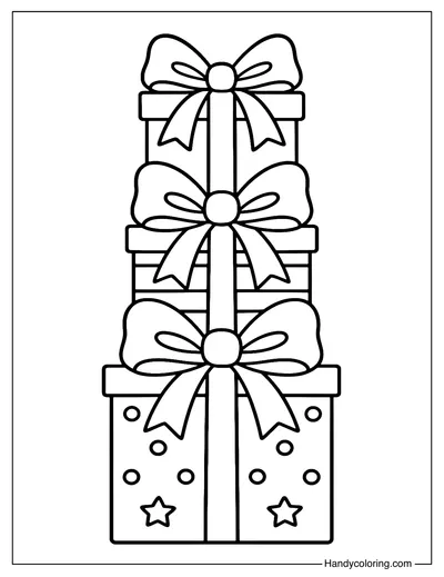 Christmas Gifts Coloring Page