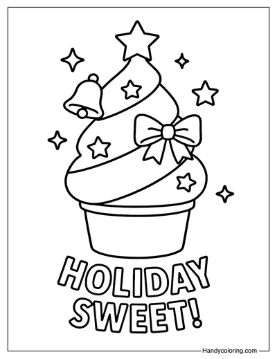 Christmas Ice Cream Coloring Page