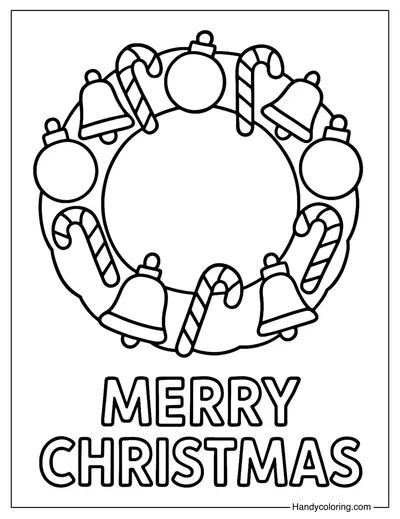 Christmas Ornament Wreath Coloring Page