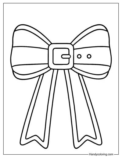 Christmas Santa Bow Coloring Page