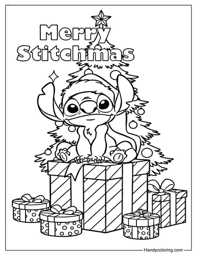Christmas Stitch Coloring Page