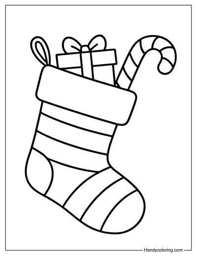 Christmas Stocking Ornament Coloring Page