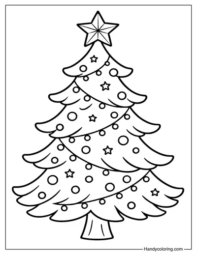 Christmas Tree Coloring Page Free