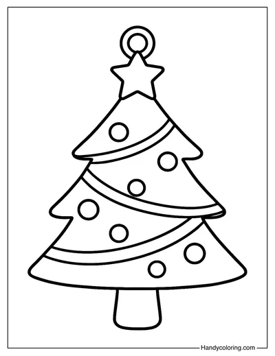 Christmas Tree Ornament Coloring Page