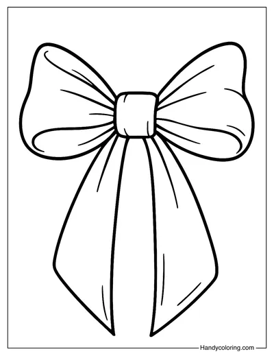 Christmas Velvet Bow Coloring Page
