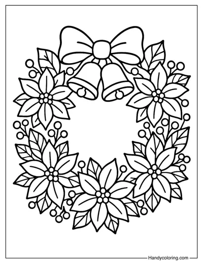 Christmas Wreath Coloring Page