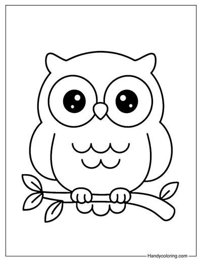 Chubby Cute Owl Coloring Page