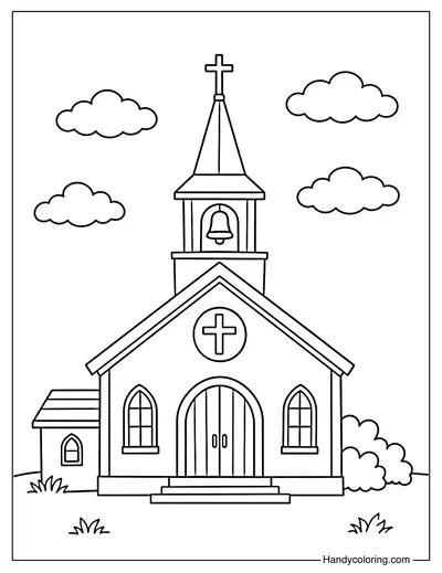 Church with Clouds
