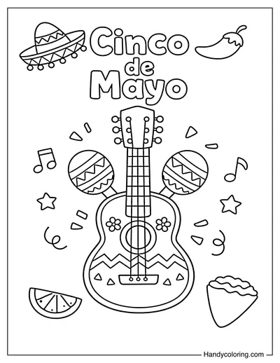 Cinco de Mayo Guitar and Maracas