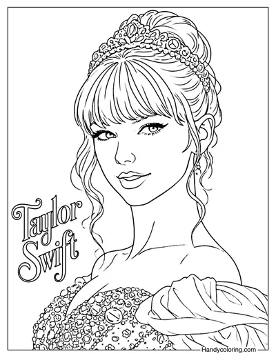Cinderella Taylor Swift Coloring Page