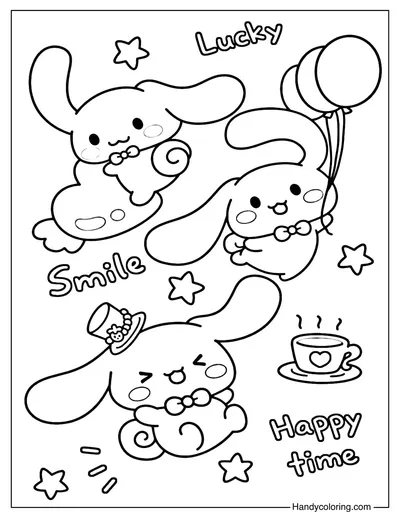 Cinnamoroll Happy Moments Coloring Page