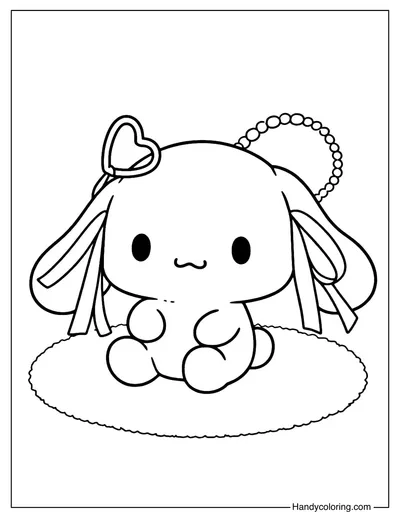 Cinnamoroll Sitting on Rug Coloring Page