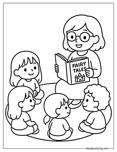 Circle Time Coloring Page