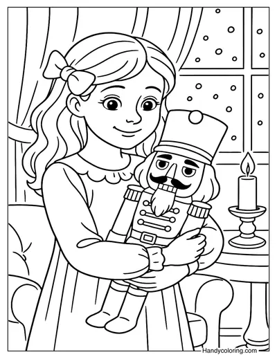 Clara and the Nutcracker Coloring Page