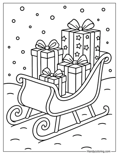 Classic Santa Sleigh Coloring Page