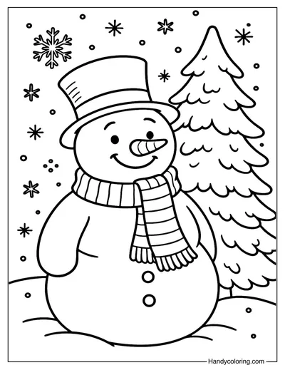 Classic Snowman Coloring Page