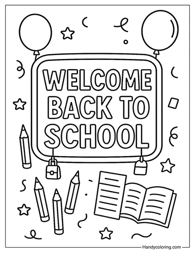 Classroom Welcome Sign Coloring Page