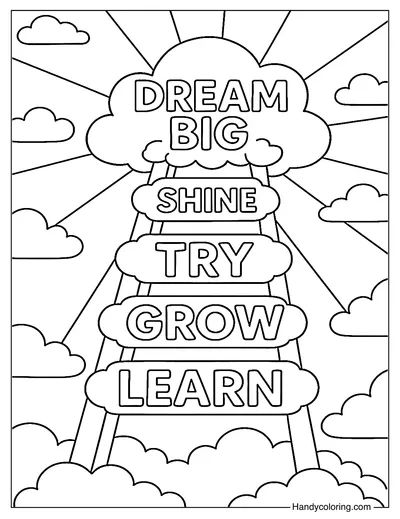 Climbing Your Dreams Coloring Page