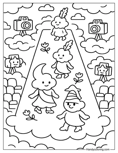 Cloud Fashion Runway Coloring Page