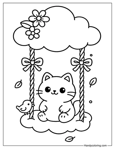 Cloud Swing Coloring Page