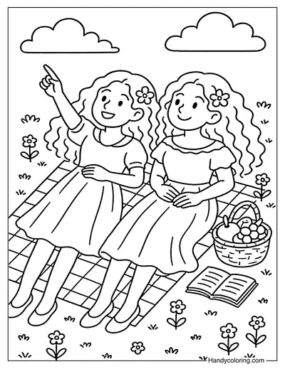 Cloud Watching Coloring Page