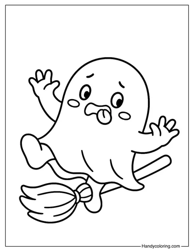 Clumsy Ghost Coloring Page