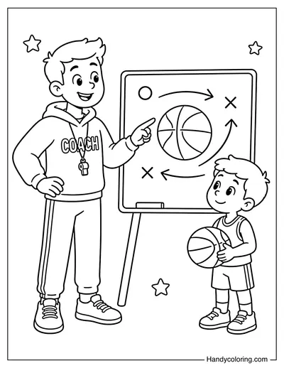 Coach Teaching Basketball Basics