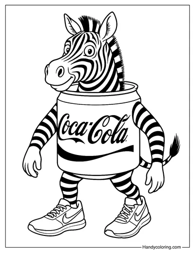 Cocacolini Zebrini Coloring Page