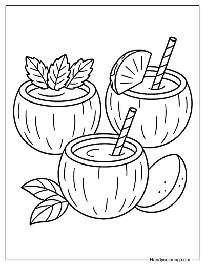Coconut Fusion Drinks Coloring Page