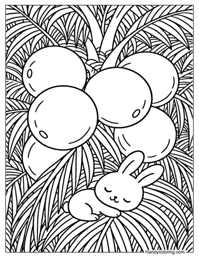 Coconut Rest Coloring Page