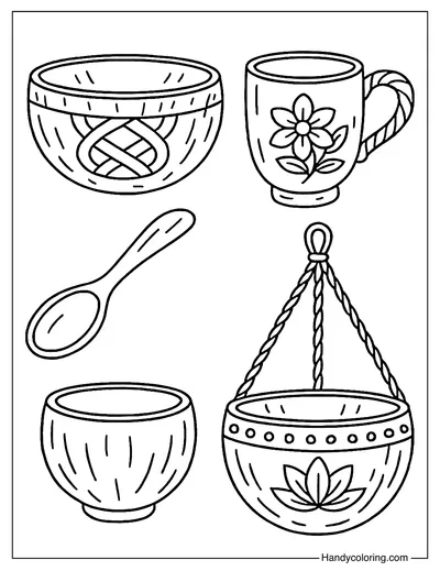 Coconut Shell Art Coloring Page