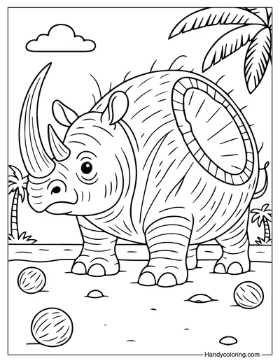 Cocosino Rhino Coloring Page