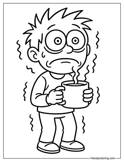 Coffee Overload Coloring Page