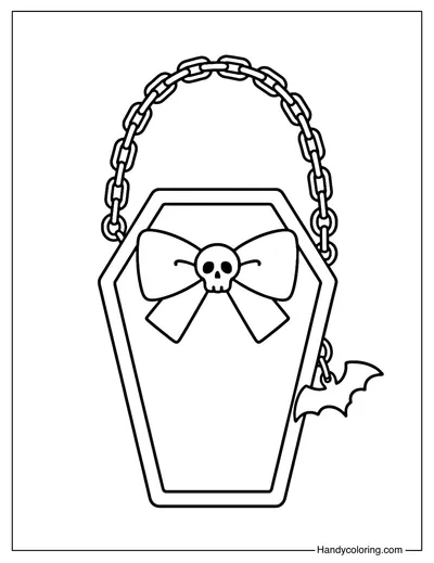 Coffin Handbag Coloring Page