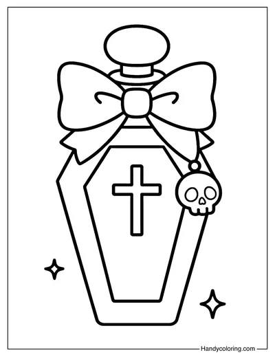 Coffin Perfume Bottle Coloring Page