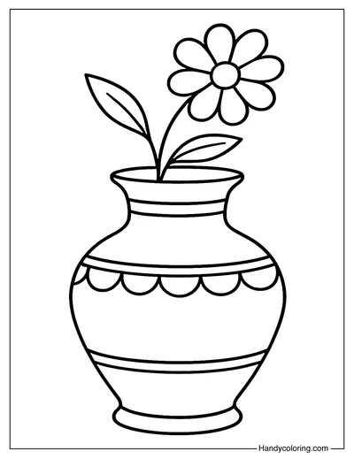 Colorful Persian Vase Coloring Page