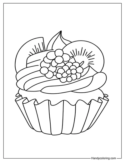 Coloring Cupcake For Preschooler