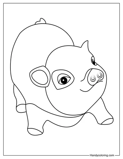 Coloring Page of Pig For Kids