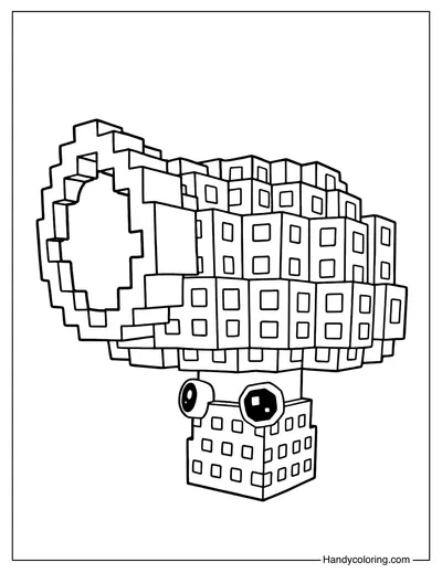 Coloring Page Plants vs Brainrots Shroombino