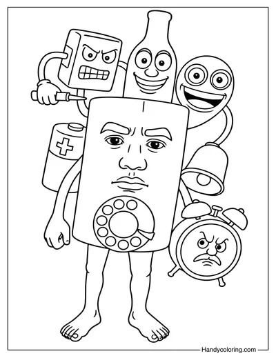 Coloring Page Printable Italian Brainrot