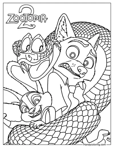 Coloring Page Zootopia 2